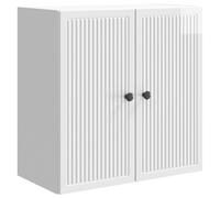 vidaXL Mobiletto a muro Bianco Lucido 59 x 31 x 60 cm, Mobile da parete vintage per soggiorno, organizer rettangolare, design efficace per ottimizzare spazio