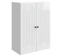 vidaXL Wandkast Hoogglans Wit 66 x 34,5 x 90 cm Bewerkt hout