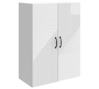 vidaXL Mobiletto a muro Bianco Lucido 66 x 34,5 x 90 cm, Armadio da Muro Stiloso, Design Vintage, Spazio Ottimizzato, Organizzatore Funzionale per il Soggiorno