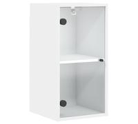 vidaXL Mobile a muro con ante in vetro bianco 35x37x68,5 cm