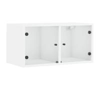 vidaXL Mobile a muro con ante in vetro bianco 68,5x37x35 cm