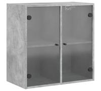 vidaXL Mobile a muro con ante in vetro Grigio Cemento 68x37x68,5 cm