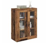 vidaXL Pensile Legno Vecchio 69,5 x 34 x 90 cm, Mobile da Soggiorno, Rettangolare, Moderno, con Grande Spazio, a Parete, Frontale in Vetro, Design Chic