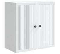 vidaXL Mobiletto a muro Bianco 59 x 31 x 60 cm Legno ingegnerizzato, Mobile da parete vintage per soggiorno, organizer rettangolare, design efficace per ottimizzare spazio