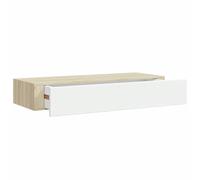 vidaXL Wandladekast eiken en wit 60x23,5x10cm MDF
