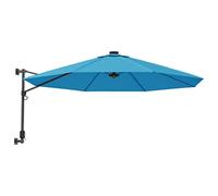 vidaXL Ombrellone a Parete Blu Mare 290 cm, ombrellone, ombrellone da esterno, parasole a parete, ombrellone a muro, ombrellone da giardino