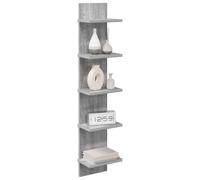 vidaXL Scaffale da parete 2 pcs Sonoma grigio 22 x 15 x 100 cm, Scaffali da muro eleganti in legno ingegnerizzato, per un living moderno e organizzato, design minimalista
