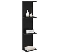 vidaXL Scaffale da parete 2 pcs Rovere Nero 22 x 15 x 100 cm, Scaffali da muro eleganti in legno ingegnerizzato, per un living moderno e organizzato, design minimalista