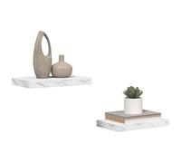 vidaXL Wandplank Muurmontage 2 st Wit Marmer 40 x 23,5 x 3,8 cm