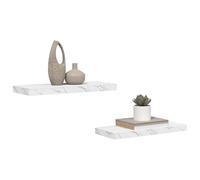 vidaXL Scaffale da Parete 2 PCS Marmo Bianco 60 x 23,5 x 4 cm, Mensola a Parete Elegante e Rettangolare per Soggiorno, Design Moderno per organizzare la casa, Decorazione Interna duratura, Soluzione