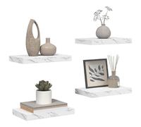 vidaXL Scaffale da Parete 4 PCS Marmo Bianco 40 x 23,5 x 4 cm, Mensola a Parete Elegante e Rettangolare per Soggiorno, Design Moderno per organizzare la casa, Decorazione Interna duratura, Soluzione