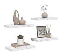 vidaXL Wandplank Muurmontage 4 st Wit Marmer 50 x 23,5 x 3,8 cm