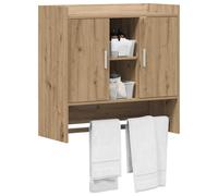vidaXL Mensola da parete in rovere artigianale, design moderno, rettangolare, grande spazio, facile da pulire, organizer decorativo per la tua casa