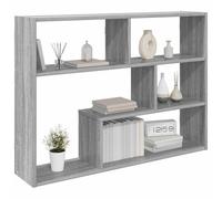 vidaXL Mensola da parete montata a parete, grigio, 95 x 20 x 69,5 cm, per soggiorno, moderna, rettangolare, salvaspazio, grande capacità, facile da pulire, decorativa, compatta