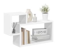 vidaXL Scaffale da parete bianco 55 x 15 x 35 cm, scaffale moderno rettangolare per soggiorno, ottimizza lo spazio, facile da pulire, design minimalista e grande stoccaggio
