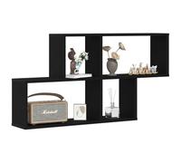vidaXL Scaffale da parete con lo scaffale Rovere Nero 76 x 15 x 53 cm, Mensola da parete rettangolare moderna, spazio abbondante, ripiani galleggianti resistenti, perfetta per organizzare il soggiorno
