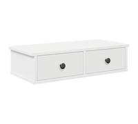 vidaXL Scaffale a Parete con Cassetti Bianco 60x25x15 cm in Truciolato, mensola da Muro con mobiletto, mobiletto portaoggetti Montato a Muro, unità a Muro sospesa