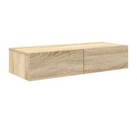 vidaXL Scaffale a Parete con Cassetti Sonoma 80x33x17 cm in Truciolato, mensola da Muro con mobiletto, mobiletto portaoggetti Montato a Muro, unità a Muro sospesa