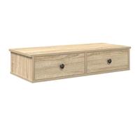 vidaXL Scaffale a Parete con Cassetti Sonoma 80x34x17 cm in Truciolato, mensola da Muro con mobiletto, mobiletto portaoggetti Montato a Muro, unità a Muro sospesa
