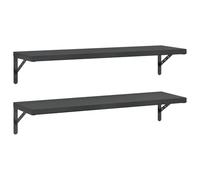 vidaXL Mensole a Muro 2 pz 100x30 cm Nero in Acciaio Inossidabile, mensola sospesa, mensola sospesa a Muro, scaffale espositivo a Muro