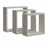 vidaXL Mensole a Cubo da Parete 3 pz Grigio Cemento