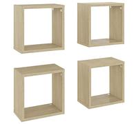 vidaXL Wandschappen kubus 4 st 26x15x26 cm sonoma eikenkleurig