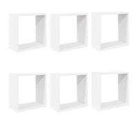 vidaXL Mensole Cubo da Parete 6 pz Bianco 30x15x30 cm