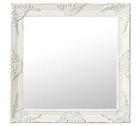 vidaXL Specchio da Parete Stile Barocco 60x60 cm Bianco