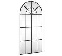 vidaXL Specchio da Parete Nero 50x100 cm Arco in Ferro