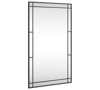vidaXL Specchio da Parete Nero 60x100 cm Rettangolare in Ferro