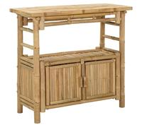 vidaXL Tavolo consolle con lo scaffale Naturale 80 x 35 x 75 cm Bambù, Tavolo d'ingresso alla moda, arredo in bamboo moderno per soluzioni di stoccaggio, superfici funzionali, pezzi d'accento