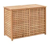 AX Portabiancheria 2Scomparti Borse 87.5x46x67cm Legno Naturale Elegante 247604