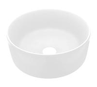 vidaXL Lavandino Lusso Rotondo Bianco Opaco 40x15 cm in Ceramica