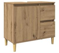 vidaXL Mobile Sottolavabo Rovere Artigianale 65x33x60 cm in Truciolato, Mobile lavandino Bagno, Mobile Bagno lavabo, Mobile lavabo Bagno