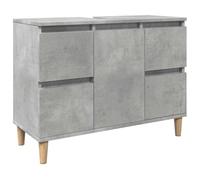 vidaXL Wastafelkast 80x33x60 cm bewerkt hout betongrijs