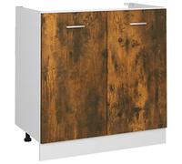 vidaXL Wastafelonderkast Lyon 80x46x81,5 cm gerookt eikenkleurig