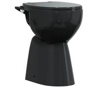 vidaXL WC Senza Brida 7 cm Altezza Extra Chiusura Rallentata Ceramica Nera