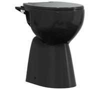 vidaXL WC Sospeso con Design Senza Bordi 7 cm Più Alto Toilette Toilet Tazza con Sciacquone Water Sanitari per Bagno in Ceramica Nera