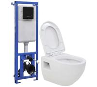 VIDAXL - Wc Sospeso Con Sciacquone Alto Nascosto In Ceramica