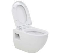vidaXL WC Sospeso in Ceramica Bianca