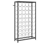 vidaXL Portavini da 45 Bottiglie Nero 54x18x100cm in Ferro Battuto