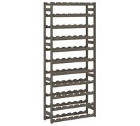vidaXL Portabottiglie per 77 Bottiglie Grigio Legno Massello di Pino