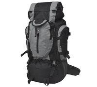 vidaXL Zaino da Campeggio Sport Gite Escursioni XXL 75 L Nero e Grigio