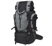 vidaXL Zaino da Escursioni XXL 75 L Nero e Grigio