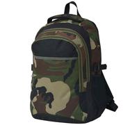 vidaXL Zaino da Scuola 40L Nero e Mimetico