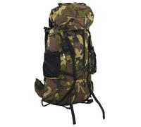 vidaXL Zaino da Trekking Verde Mimetico 100 L in Tessuto Oxford, zaino da campeggio, zaino leggero, zaino, zaino da esterno, borsa da trekking