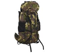 vidaXL Zaino da Trekking Verde Mimetico 80 L in Tessuto Oxford, Zaino da Campeggio, Zaino Leggero, Zaino, Zaino da Esterno, Borsa da Trekking