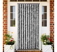 vidaXL Zanzariera Grigio e Bianco 90x200 cm Ciniglia