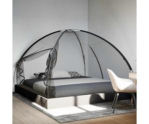 vidaXL Zanzariera Mongolia con Porte 220 Rete Nera 200x200x135 cm