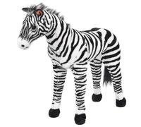 vidaXL Zebra in Peluche in Piedi Nera e Bianca XXL